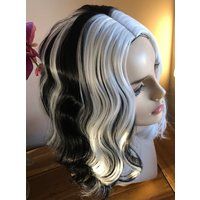 Cruella De Vil Style Wig So Soft, Black & White Wig Ready To Ship | Etsy (US)