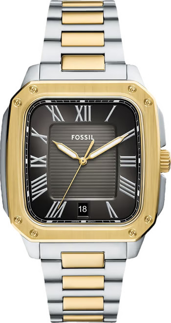 Fossil Men's Crosby Three-Hand Date Two-Tone Stainless-Steel Watch, 42mm - Macy's | Macy's