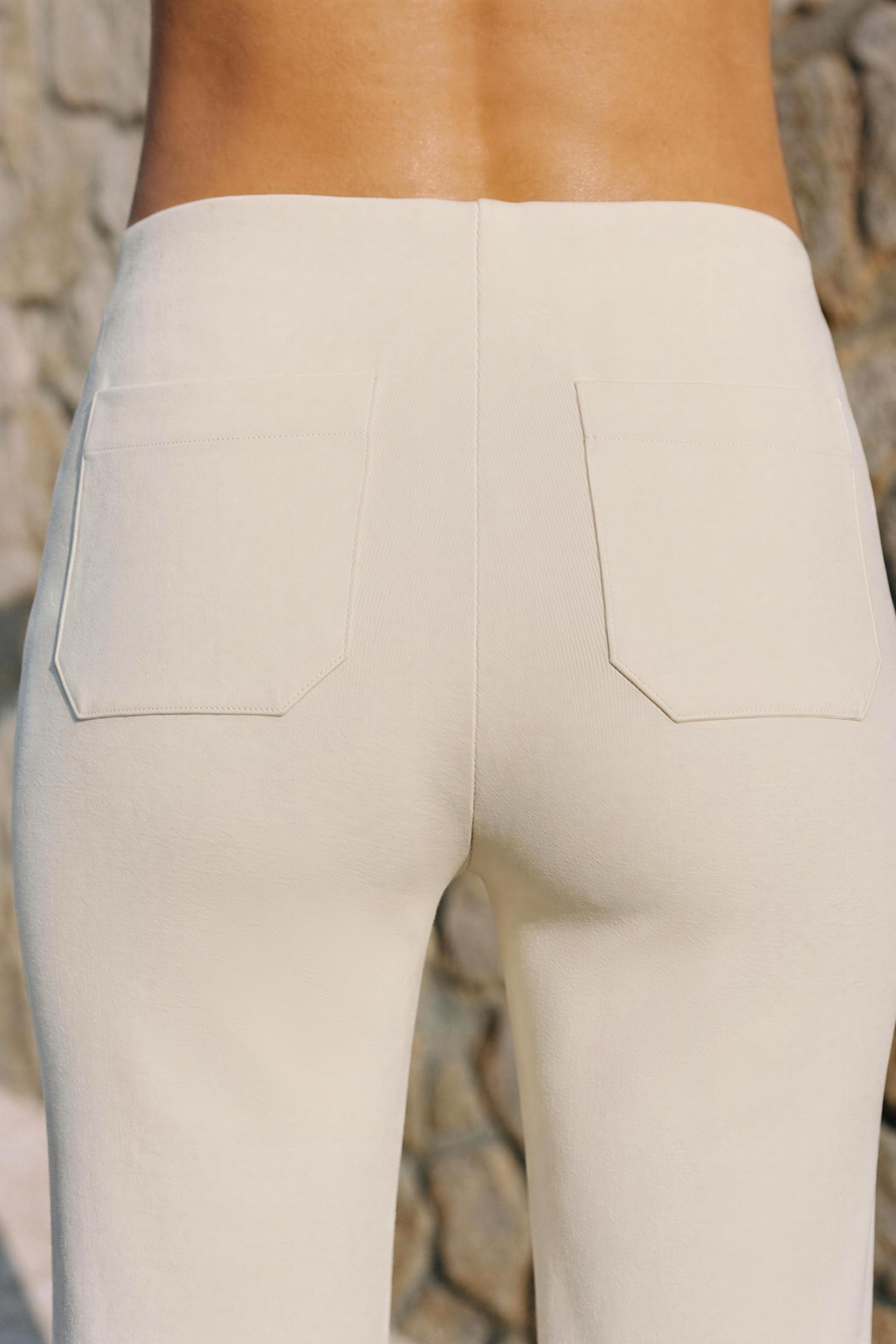 ZARA | Mid-rise trousers with an elasticated waistband. Featuring patch pockets and a fitted leg. — shop this pick from Emily's edit
