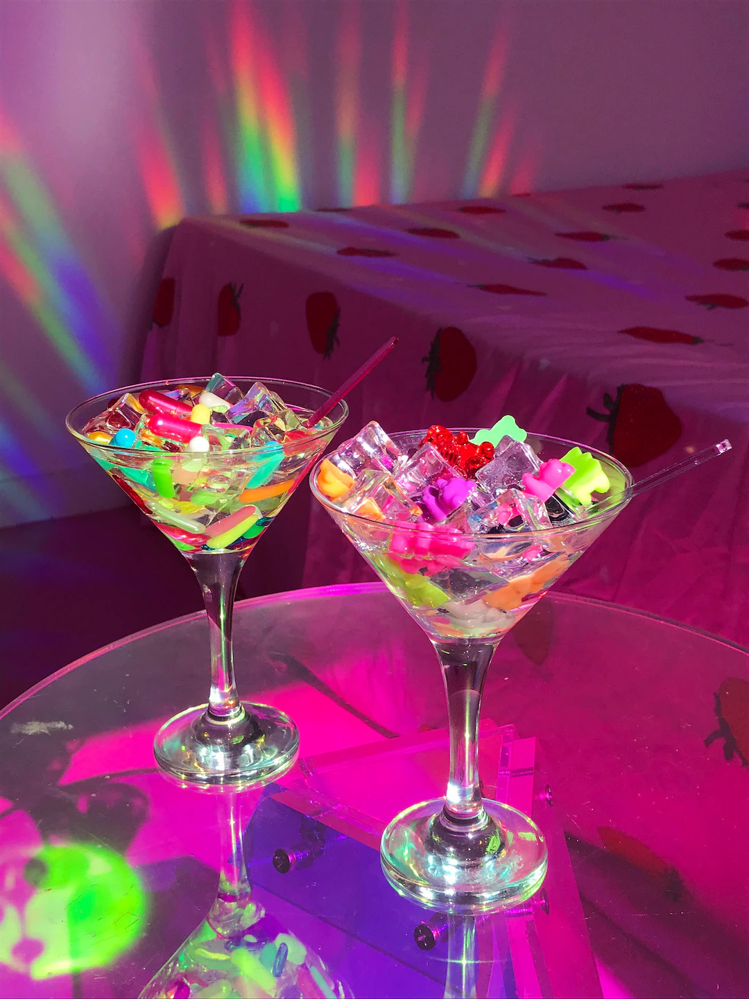 Gummy Bears Fake Martini Glass - Resin Martini Drink & Faux Ice Cubes - Cool Fake Cocktail - Gumm... | Etsy (US)