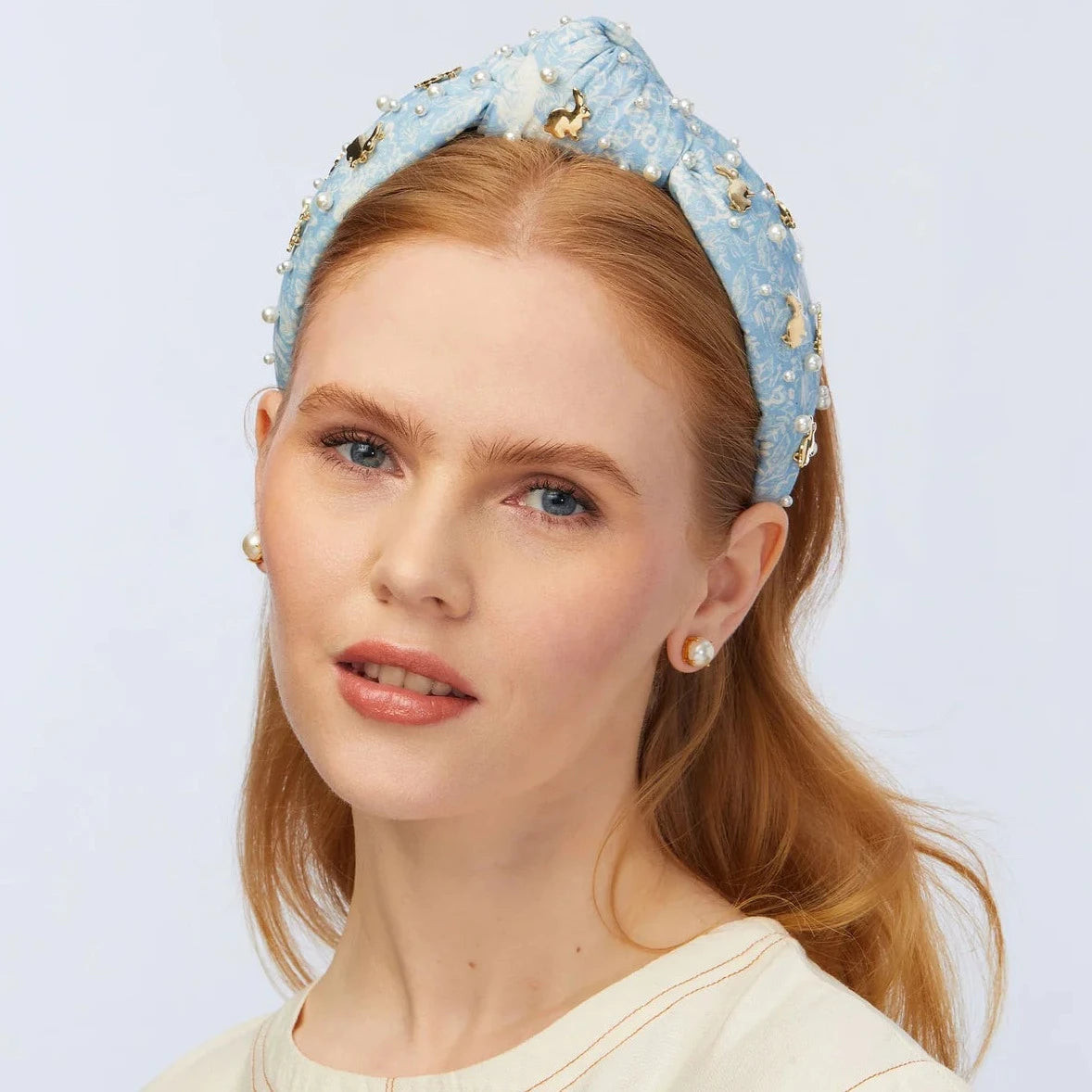 Lele Sadoughi Blue Embellished Bunny Knotted Headband | House of 29