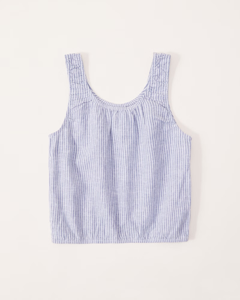 linen-blend scoopneck top | Abercrombie & Fitch (US)