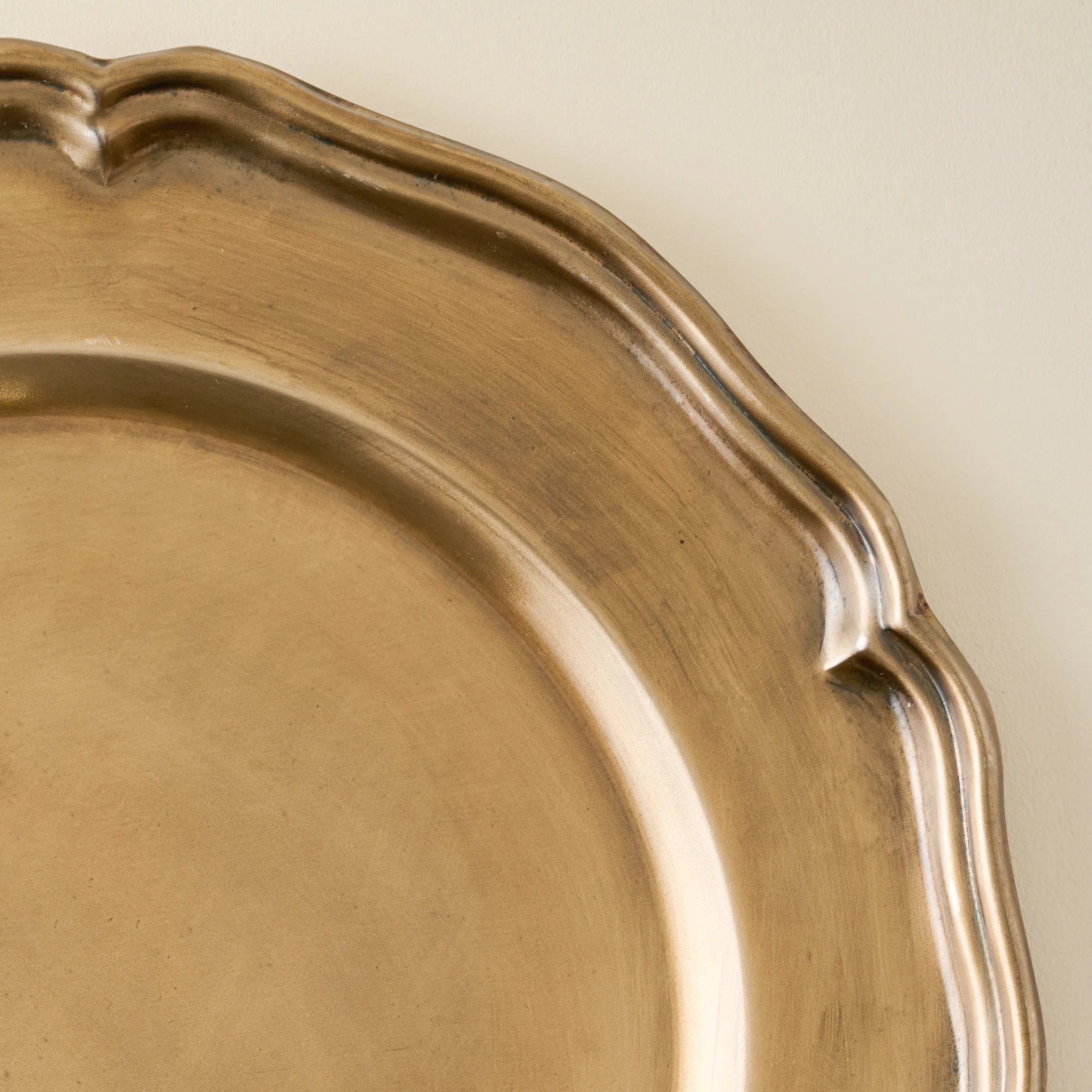 Antique Brass Scalloped Charger - XL | Magnolia