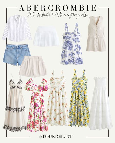 Abercrombie sale, spring dresses, shorts, tennis skirt 

#LTKSaleAlert #LTKTravel #LTKStyleTip