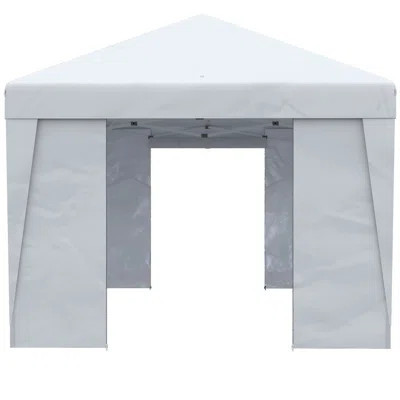Outsunny 10' X 19.5' Pop Up Canopy Tent With Sidewalls, Height Adjustable Large Party Tent Event Shelter With Leg Weight Bags, Double Doors And Wheele | Wayfair North America