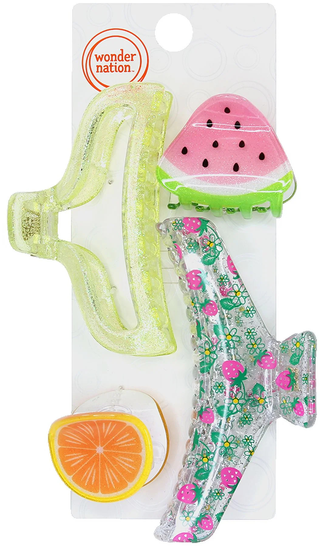 Wonder Nation Fruit Claw Clips, 4-Piece | Walmart (US)