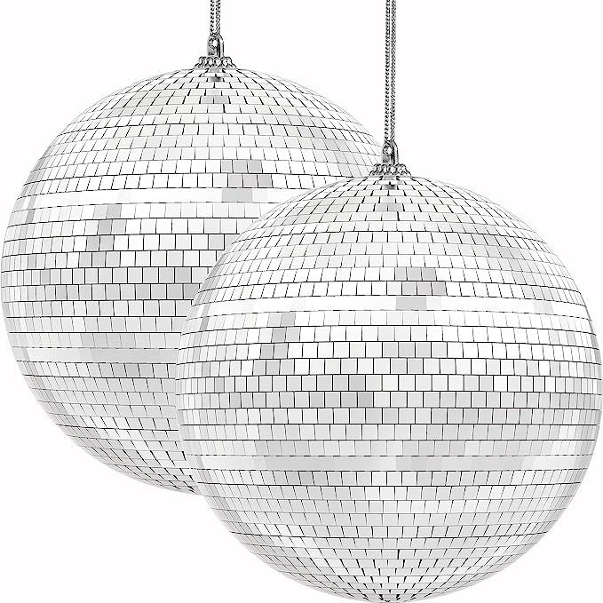 The Dreidel Company Mirror Disco Ball 7" Inch, Silver Hanging Ball with Attached String for Ring,... | Amazon (US)