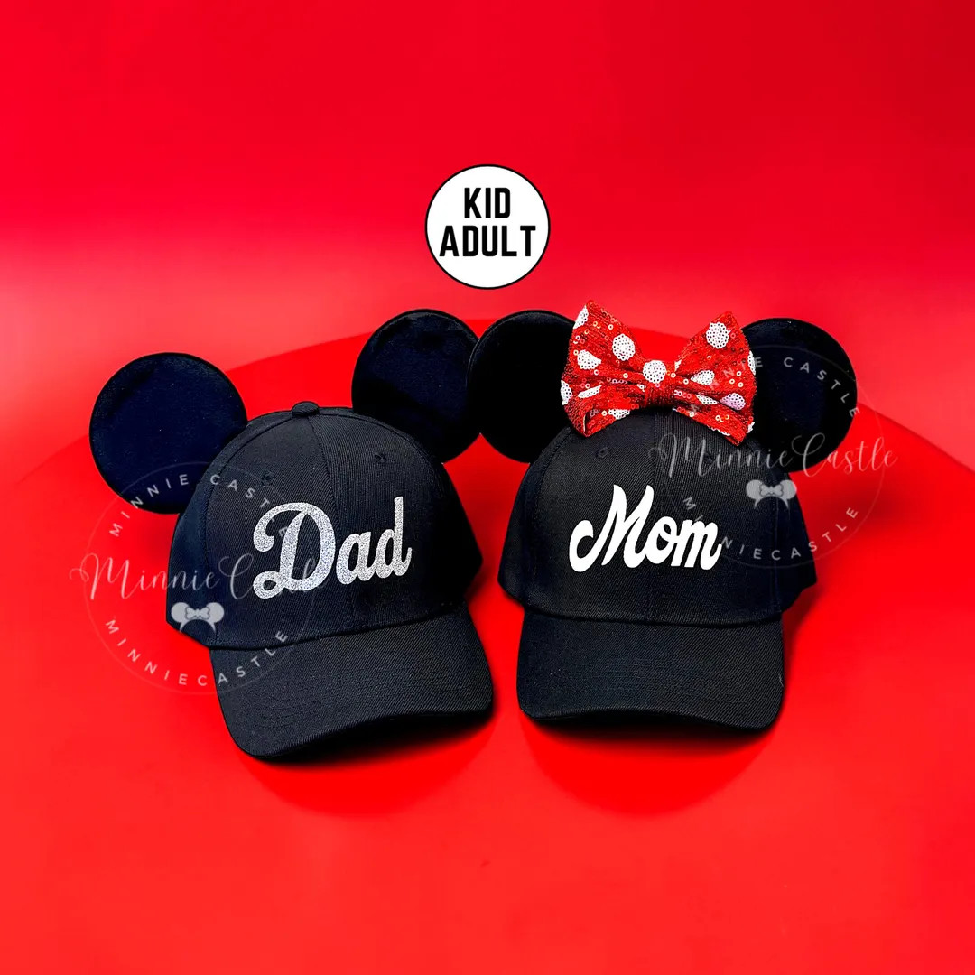 Custom Mickey Ears Hat, Mom & Dad Mouse Ears Hat, Personalized Minnie Ears Hat for Kids and Adult... | Etsy (Global)