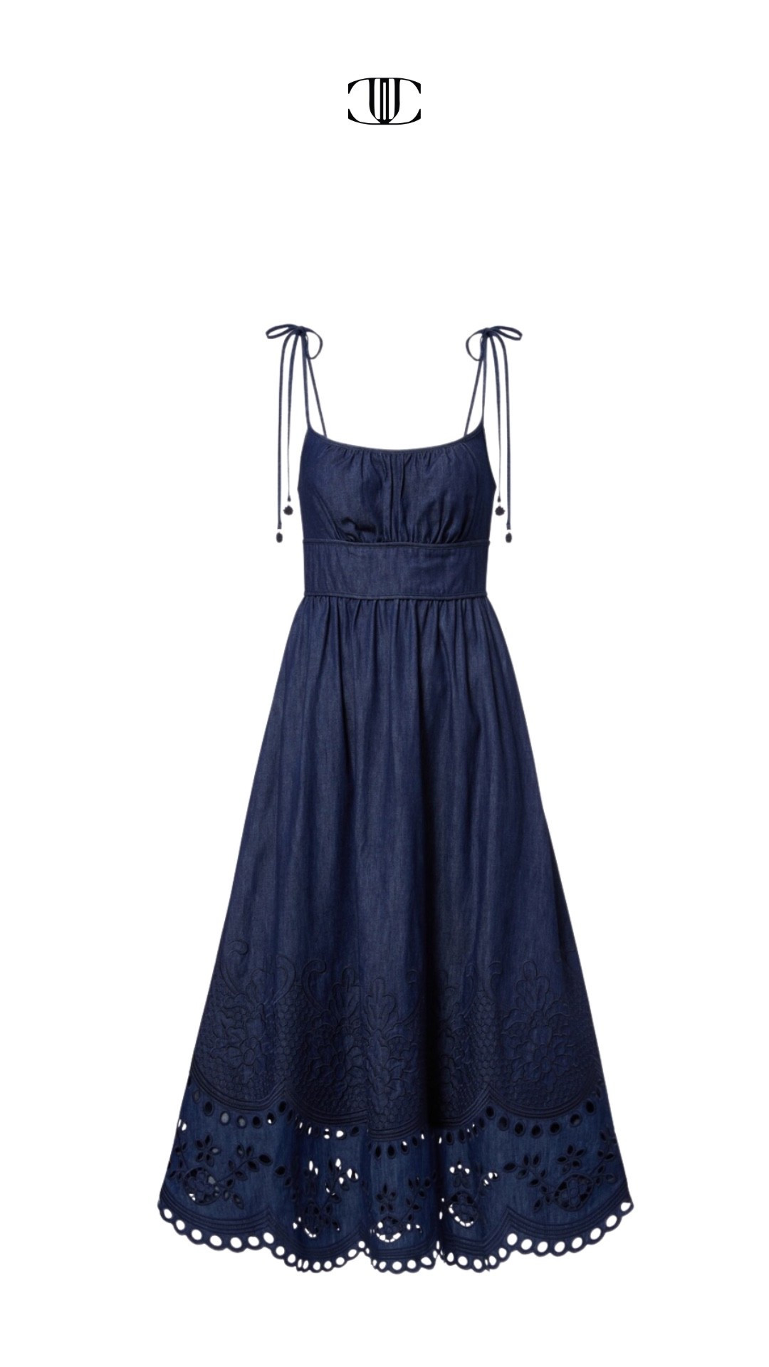 This is such a darling and feminine cut on this dress. I love the little dangle straps and the hemline detail.