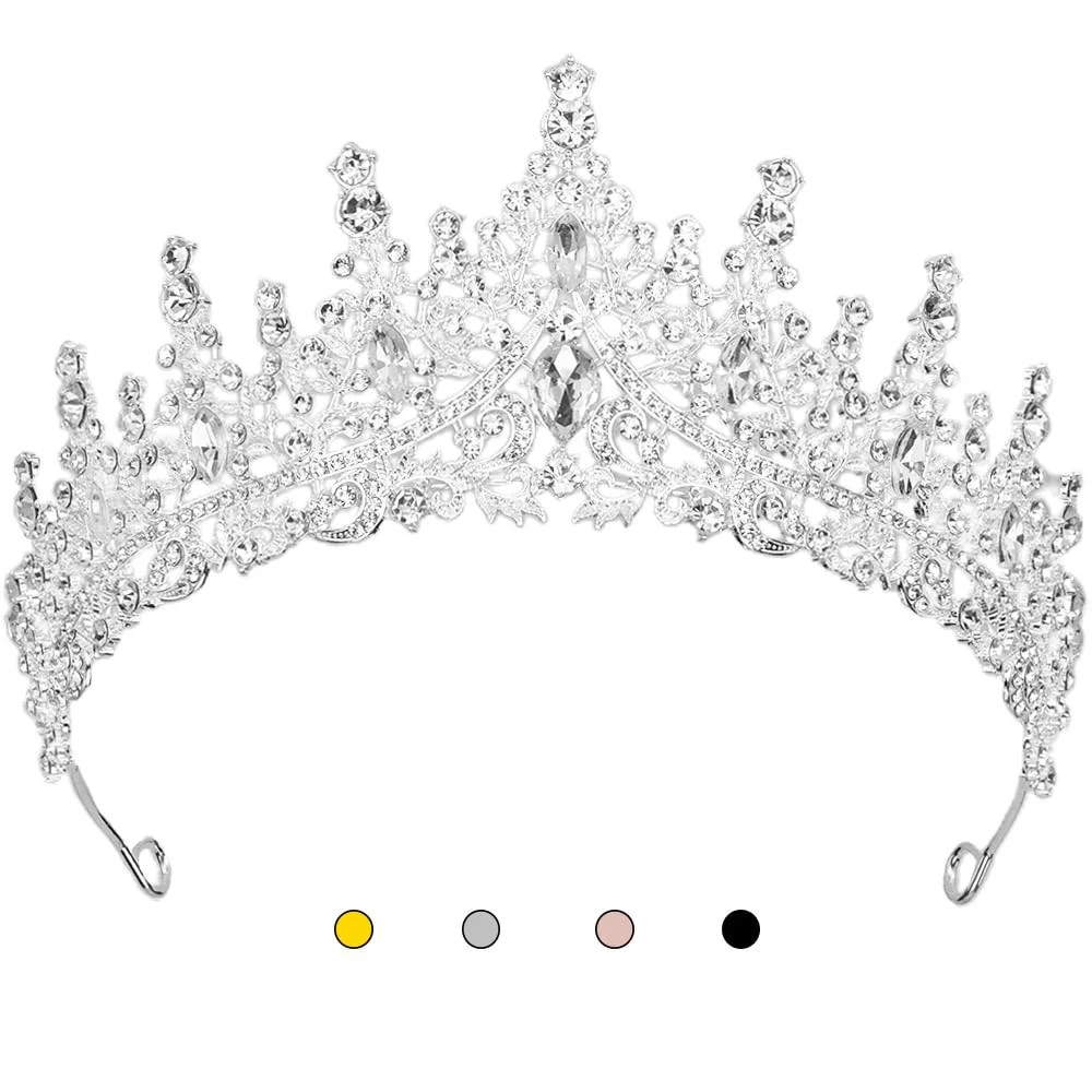 Princess Crowns Crystal Tiaras for Girls Women Rhinestone Costume Headpiece for Birthday Wedding ... | Walmart (US)