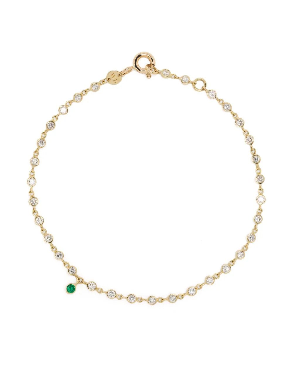 18kt yellow gold Clarisse Rivière diamond and emerald bracelet | Farfetch Global