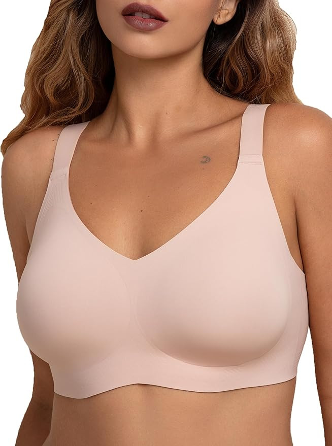 COMFELIE Wireless Seamless Support Bralette Ultra-Comfort Sleep T-Shirt Bra for Large Breasts | Amazon (US)