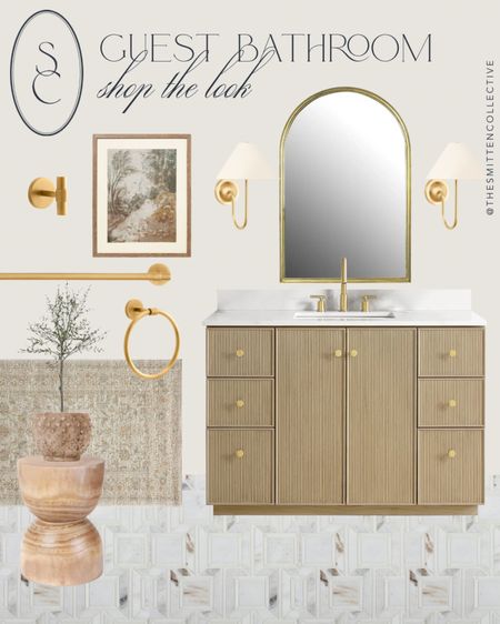 Neutral guest bathroom decor! This fluted vanity comes in 2 sizes and is so beautiful and modern yet classic!

#LTKhome #LTKstyletip #LTKsalealert