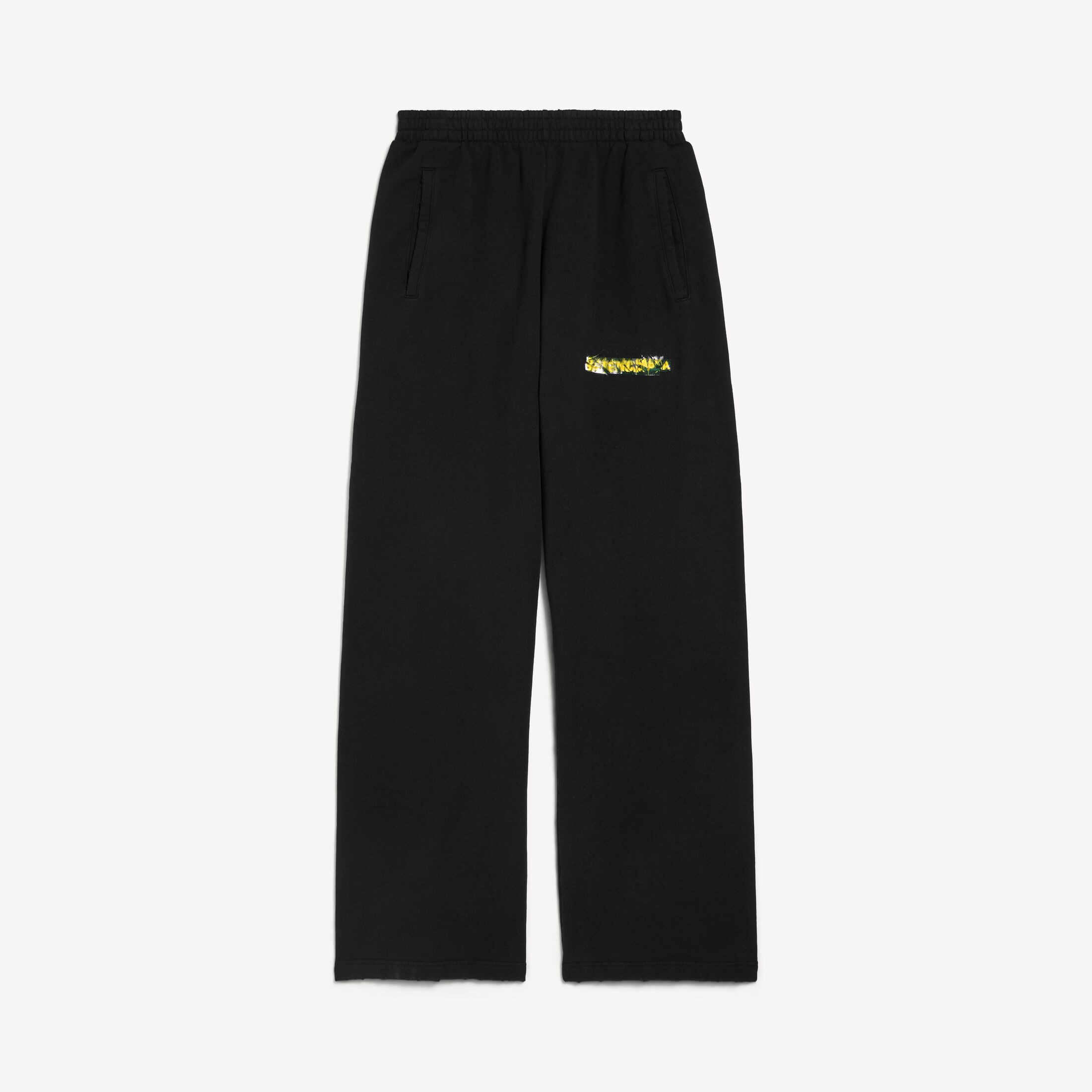 Balenciaga Messy Spray Baggy Sweatpants - Black - Men | Balenciaga