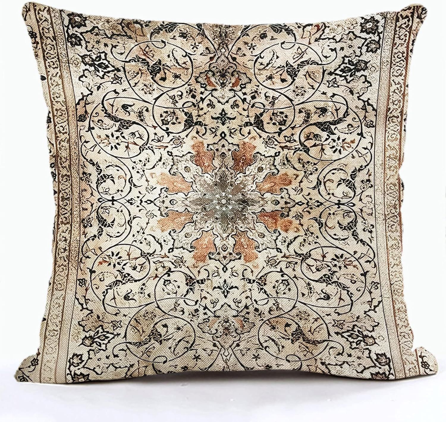 Snycler Boho Throw Pillow Covers Ethnic Floral Cotton Linen Square Cushion Cover Standard Pillowc... | Amazon (US)