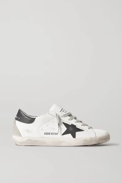 Superstar distressed leather sneakers | NET-A-PORTER (US)