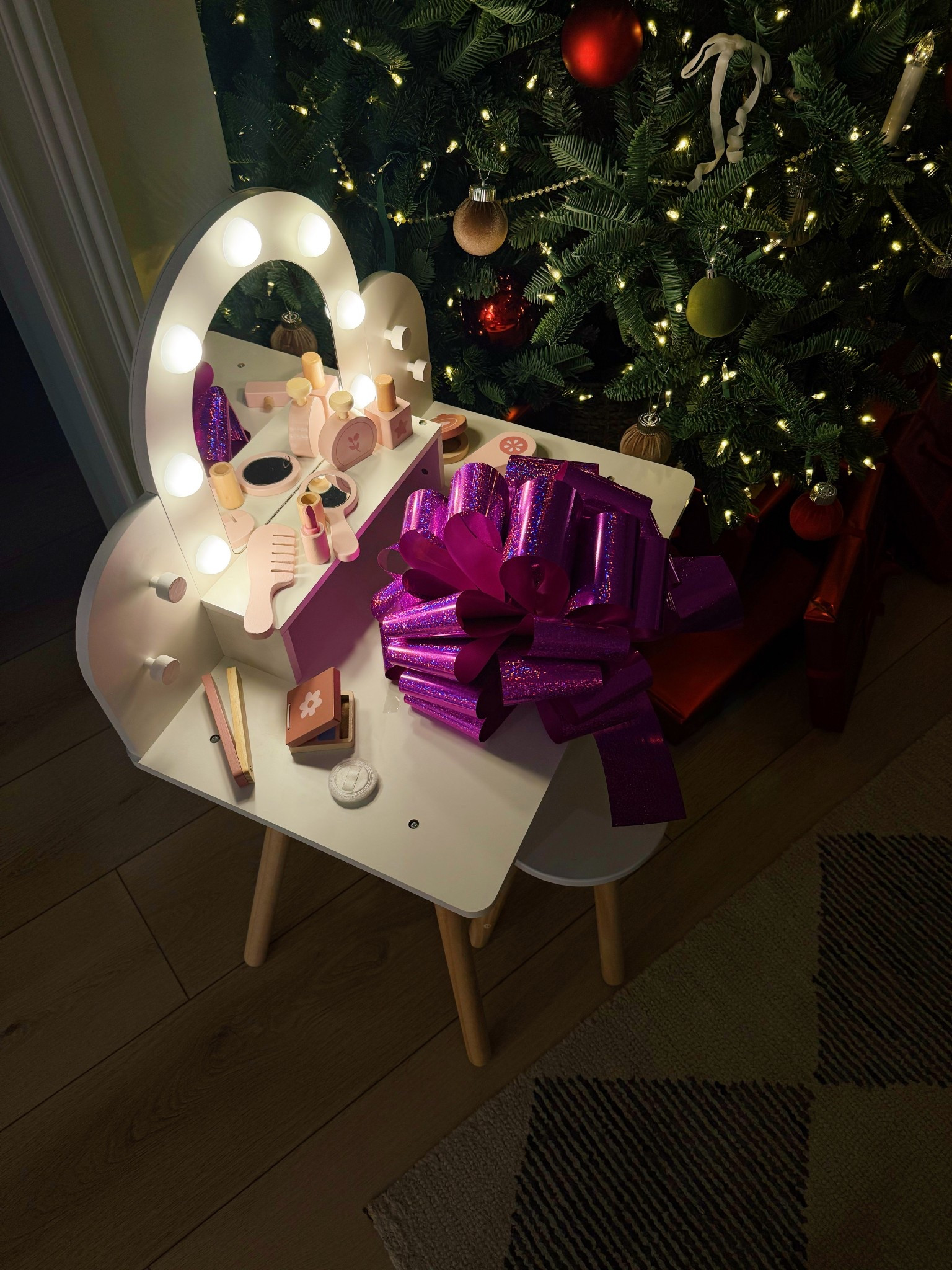 Little Make up vanity for kids💕 

My baby girl wanted a big girl vanity like mommy and i found this one on Amazon. She was so excited to see this under the tree and has been playing with it everyday!! I painted the hooks just because it was a personal preference. It is battery operated and has 3 different lights. Honestly i could get ready at her vanity lol. If this one is sold out amazon has so many cute ones for your littles🫶🏽

#LTKHome #LTKKids #LTKHoliday