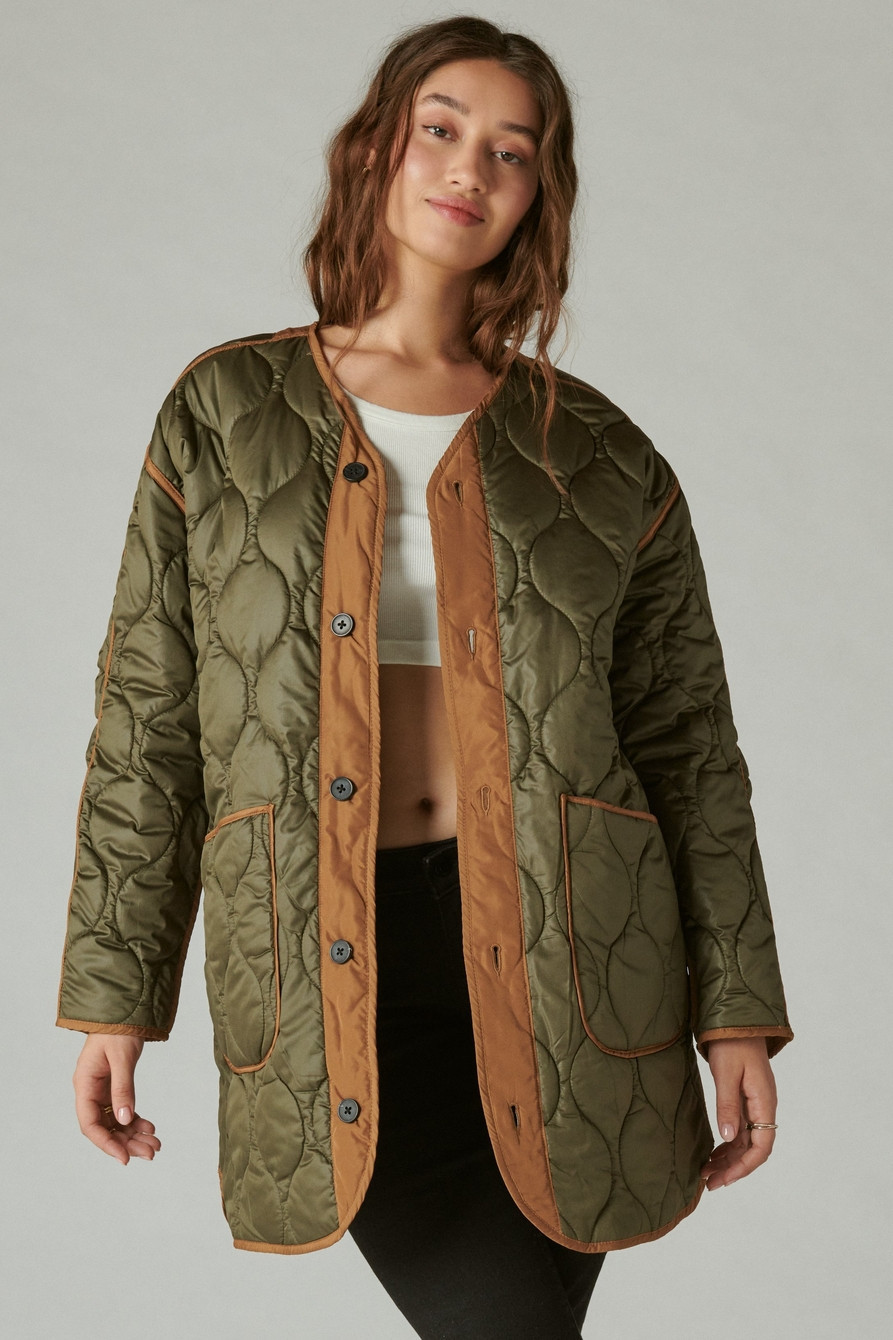 REVERSIBLE SHINE  QUILTED LINER JACKET | Lucky Brand
