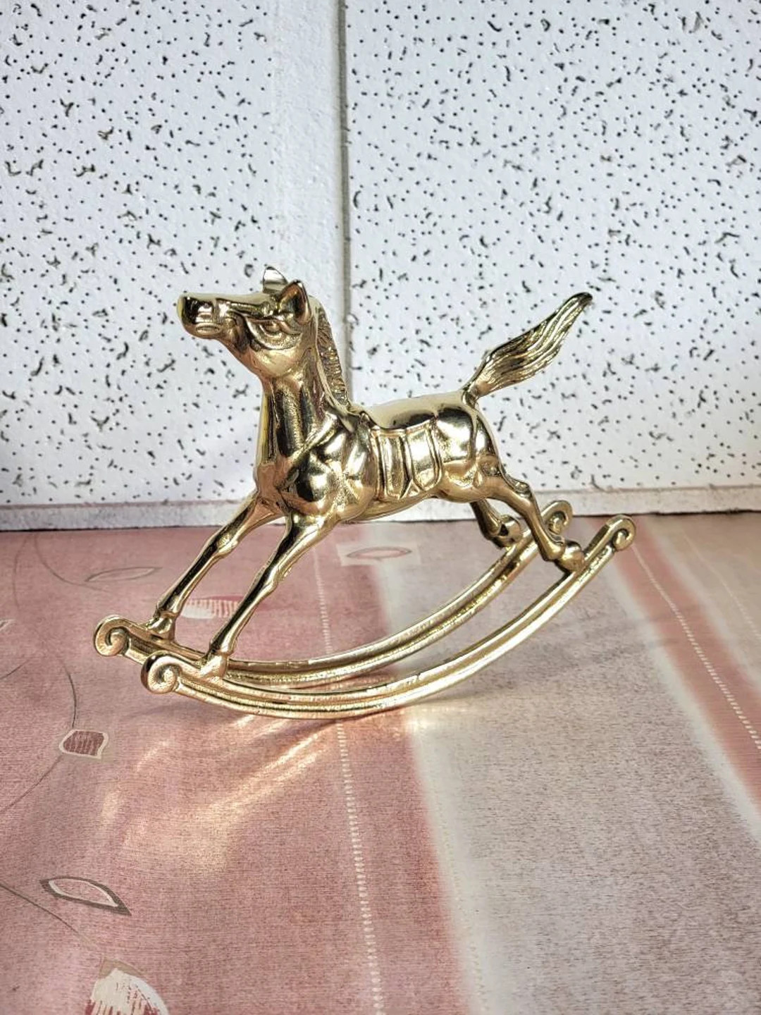 Vintage Brass Rocking Horse, Brass Horse, Brass Figurine, Baby Decor, Brass Animal, Nursery Decor... | Etsy (US)