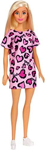 ​Barbie Doll, Blonde, Wearing Pink Heart-Print Dress and Platform Sneakers, for 3 to 7 Year Old... | Amazon (US)