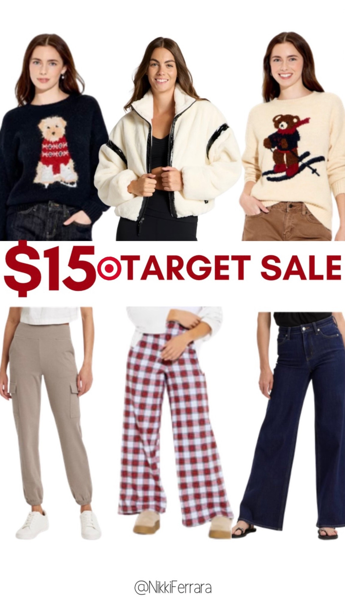 $15 Target Deals! 🎯🚨👌 My fav plaid pants, joggers and jeans from Target all on sale starting at $14 paired with the VIRAL Bear & Doodle sweaters! High sellout risk🎯
.
✨SIZING✨Everything is petite friendly I’m 5’2” 130lbs wearing small top/dress and small/4 reg bottoms 
.
Thanksgiving outfit, sweater dress, floral skirt, Amazon floral skirt, Amazon sweater dress, Amazon Thanksgiving outfit m, Fall sweater, Amazon deals, Amazon sweater, Amazon discount code, cable knit sweater, Cotigan, cardigan, tie front sweater, colorblock sweater, sweater with white lines, stripe sweater, black jeans, brown jeans, skort, wrap skort, pattern skort, floral pattern skort, black and white skort, wrap skort
Amazon basic, travel outfit, 3 piece set, capsule wardrobe, travel outfit, comfy outfits, scuba set, look for less, capsule closet, 2 piece set, workwear, Amazon two piece set, sunglasses, striped dress, blue stripe dress, black jumpsuit, beige jumpsuit, travel outfit, loungewear, comfy outfit, casual outfits, work outfit, workwear, two piece set, 2 piece set, Amazon two piece set, Amazon lounge set 

#LTKsalealert #LTKtravel #LTKworkwear#LTKBacktoSchool #LTKFallSale#LTKxPrimeDay#LTKVideo

#LTKGiftGuide #LTKSaleAlert #LTKCyberWeek