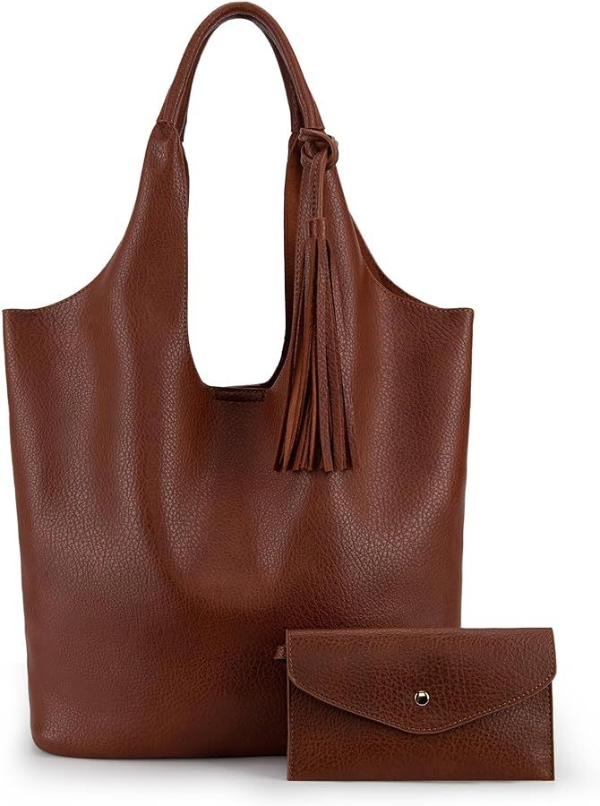 Montana West Slouchy Hobo Bags for Women Soft Designer Shoulder Purses Ladies Top Handle Handbag | Amazon (US)