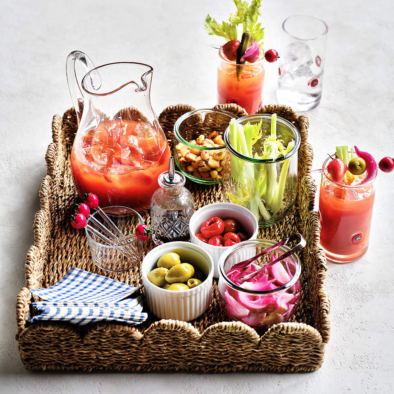 Tomato Icon Glass Martini Picks, Set of 6 + Reviews | Crate & Barrel | Crate & Barrel