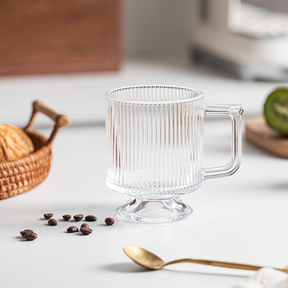 Set of 6 Ribbed Coffee Mugs | Amazon (US)