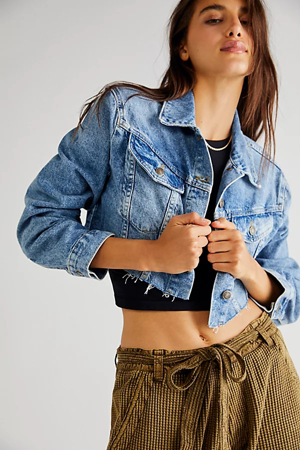 Ollie Femme Trucker Jacket by We The Free at Free People, Aged Stone, XS | Free People (Global - UK&FR Excluded)