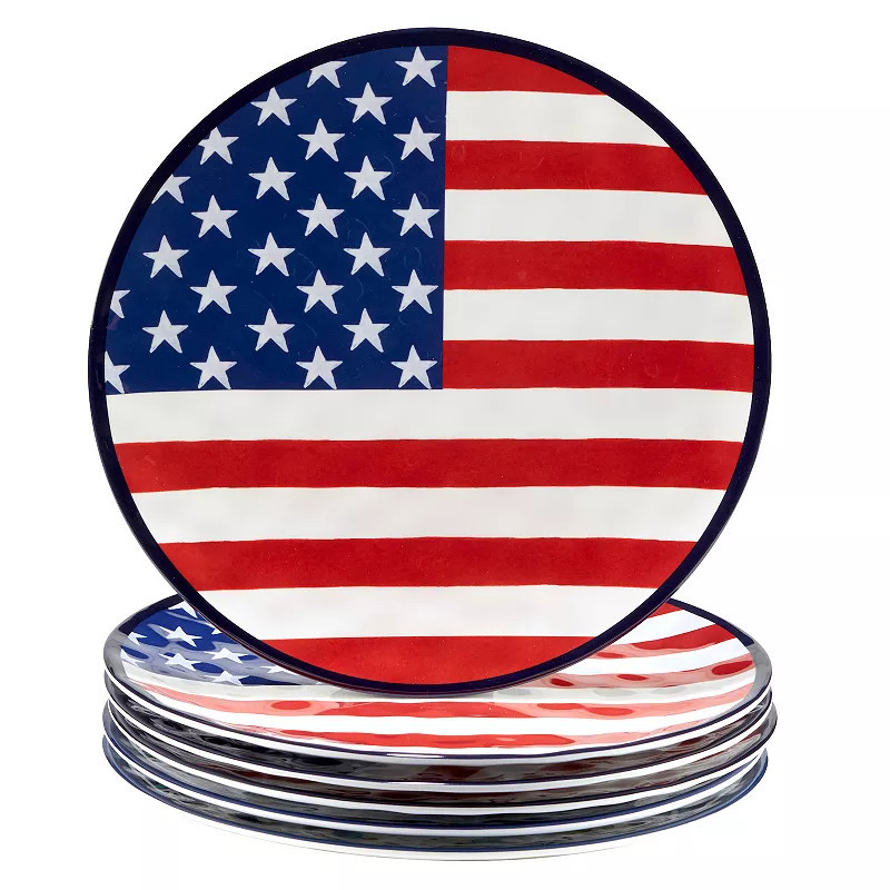 Certified International Stars & Stripes 6-pc. Dinner Plate Set, Multi | Kohl's
