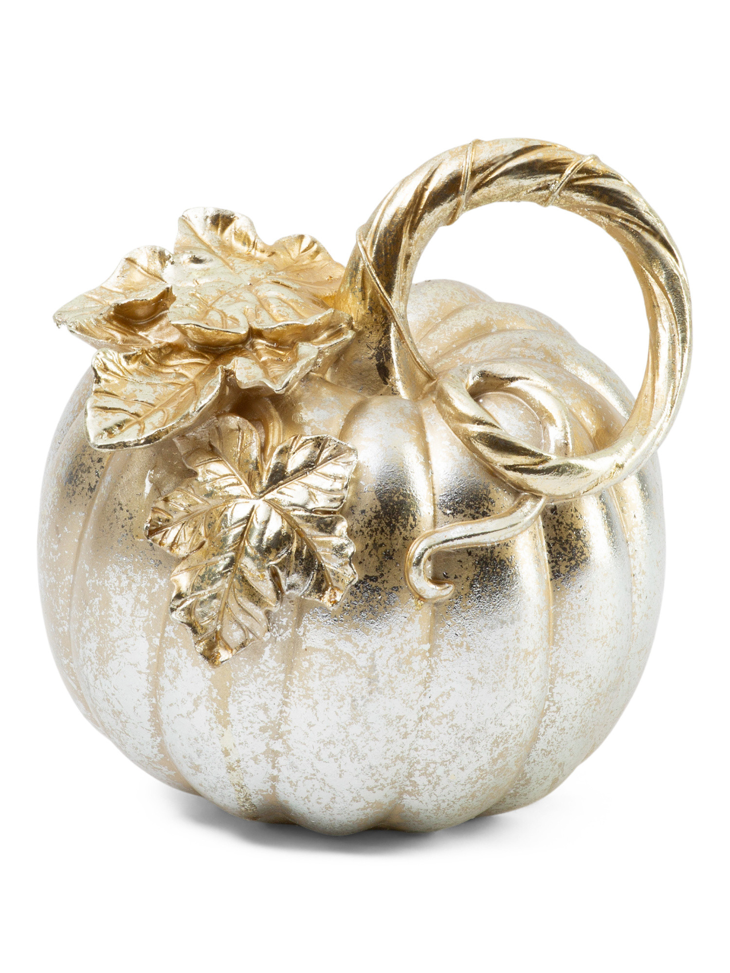 9in Metallic Pumpkin With Leaf | Pillows & Decor | Marshalls | Marshalls