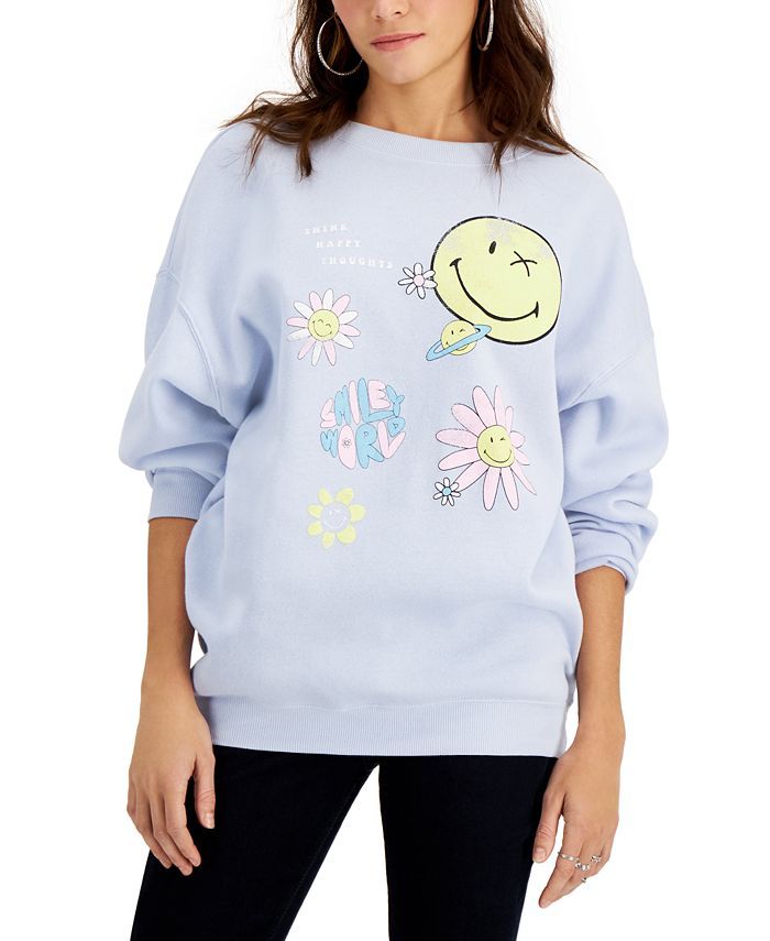 SmileyWorld® Juniors' Graphic-Print Sweatshirt | Macys (US)