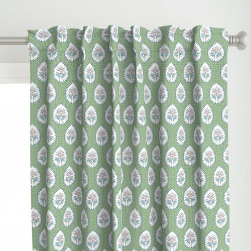 daphne-blue-ballet-slipper-and-and-medium-green | Spoonflower
