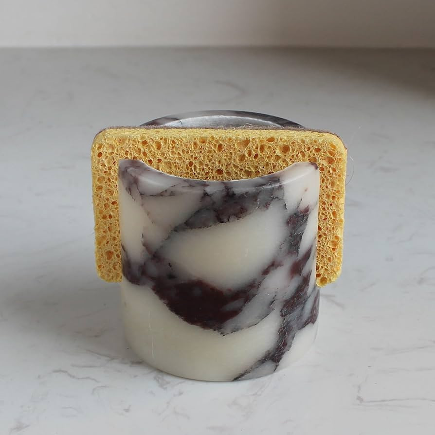 Natural Travertine Marble Sponge Holder for Kitchen Sink, Drying Rack, Compact Sink Caddy Organiz... | Amazon (US)
