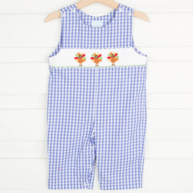 Turkey Tail Feathers Smocked Longall | Classic Whimsy