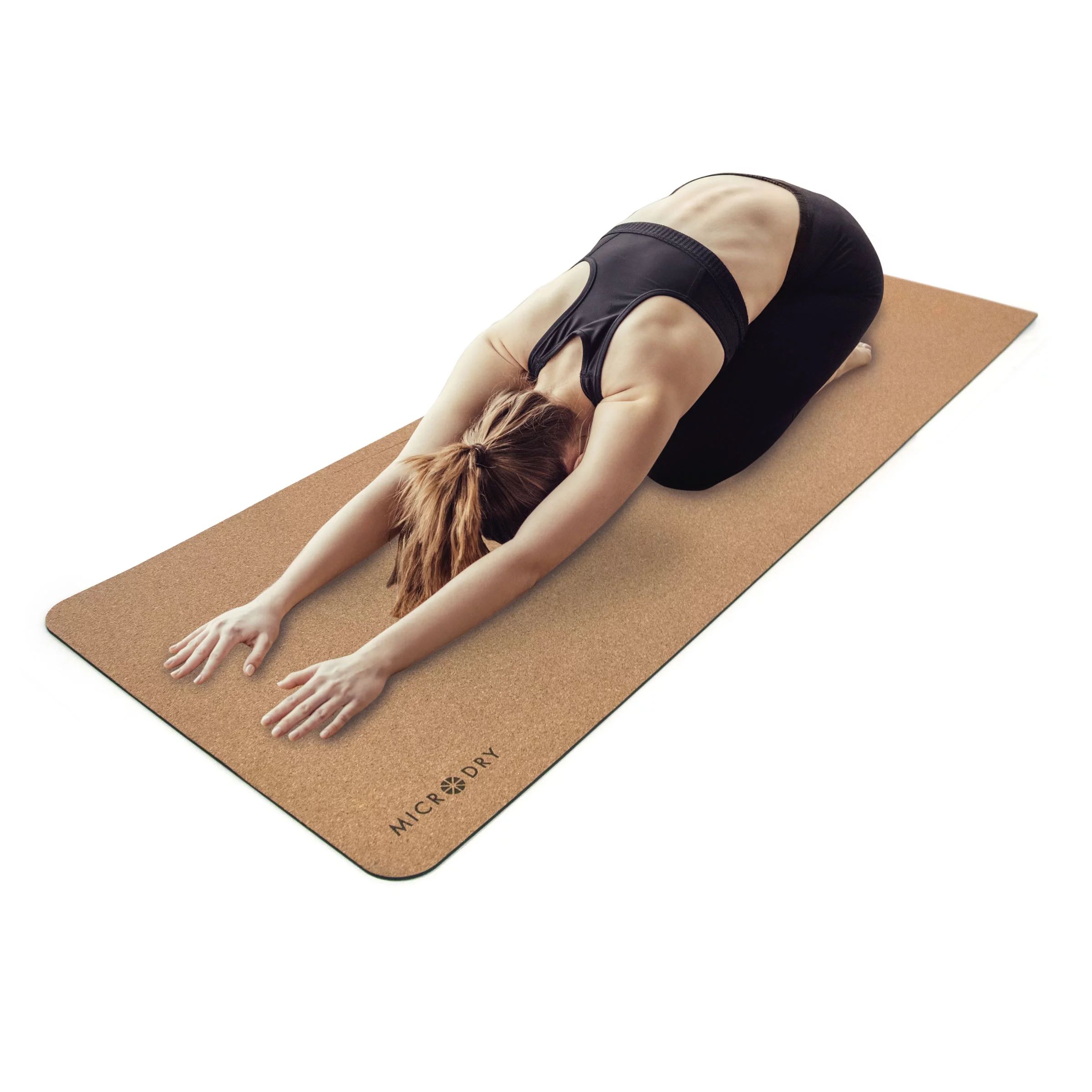 Microdry 100% Natural Cork Fitness Exercise Mat, Eco Friendly 6ft x 26in | Walmart (US)