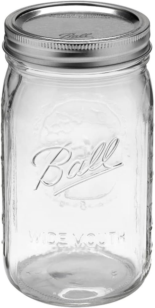 Ball Quart (32oz) Jar with Silver Lid, Wide Mouth, 1 Jar | Amazon (US)