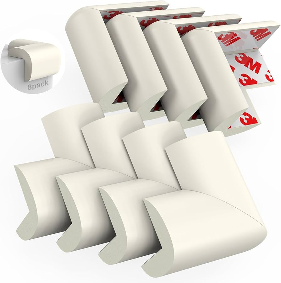 Baby Proofing Corner Guards, 8 Pack Pre-Taped Table Corner Protector for Baby, Soft Rubber Foam F... | Amazon (US)