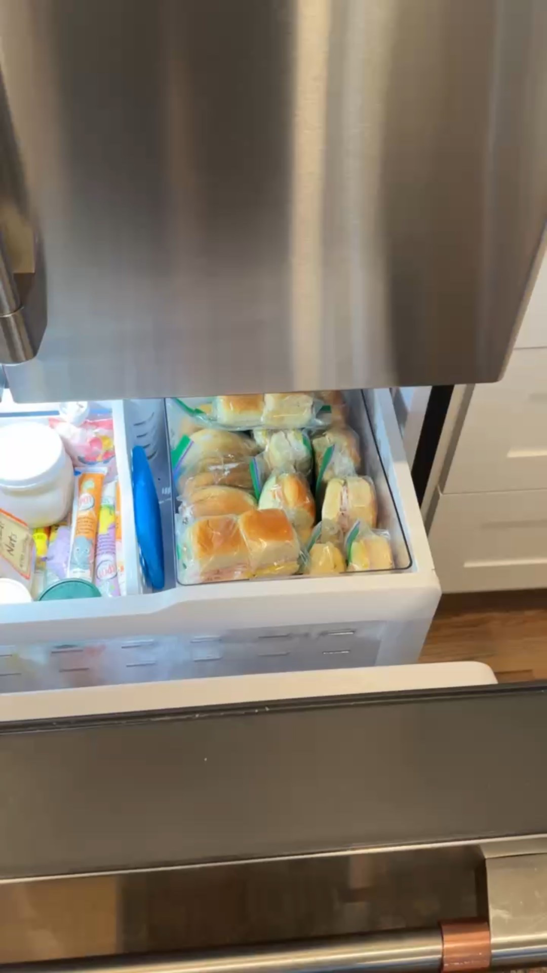 A very happy sight!! I love freezing lunch sandwiches in bulk for my kids. They stay cold in their lunchboxes but are thawed in time for lunch! #ltkmomtips 

#LTKFamily #LTKKids