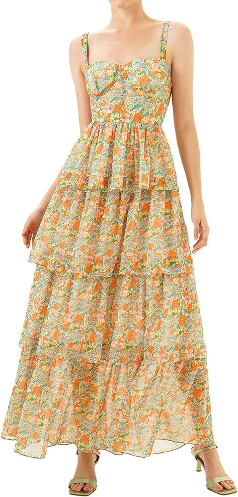 Women Bow Knot Elegant Dress Birthday Dress for Women Maxi Dress Floral Dress Backless Dress Slee... | Amazon (US)