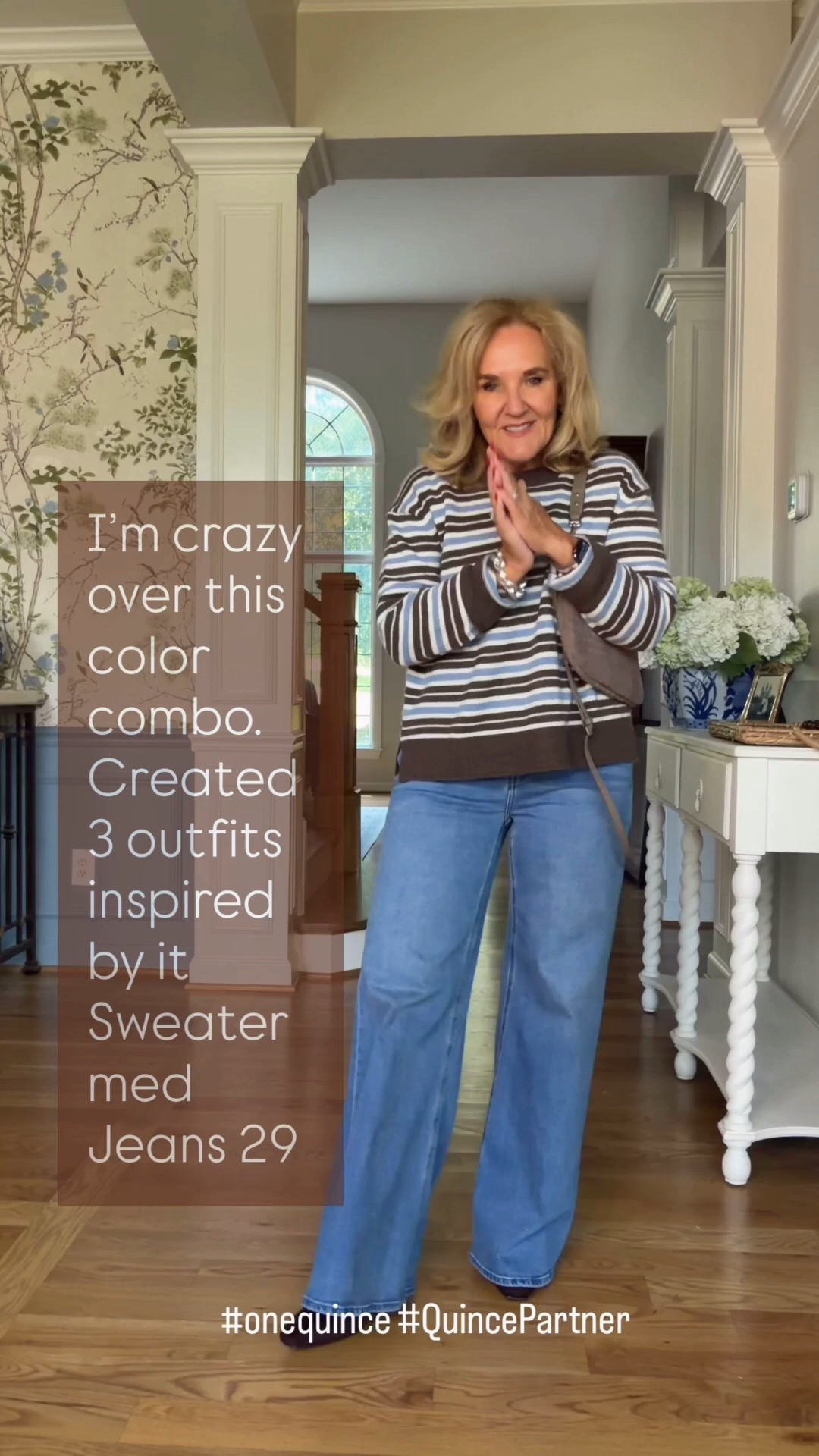 @quince #QuincePartner 
This color combo is so pretty from now and in to the next season.
Sweaters size medium
Jeans size 29
Long sleeve white tee size large
Silk pants size medium short
Skirt size medium
My exact brown jacket isn’t available right now, but I’m linking one with a button closure. There’s also a really cool short trenchcoat that I saw last week at the conference. It comes in Brown.

Fall outfits, work outfits, everyday casual, business casual

#LTKOver40 #LTKootd #LTKPetite