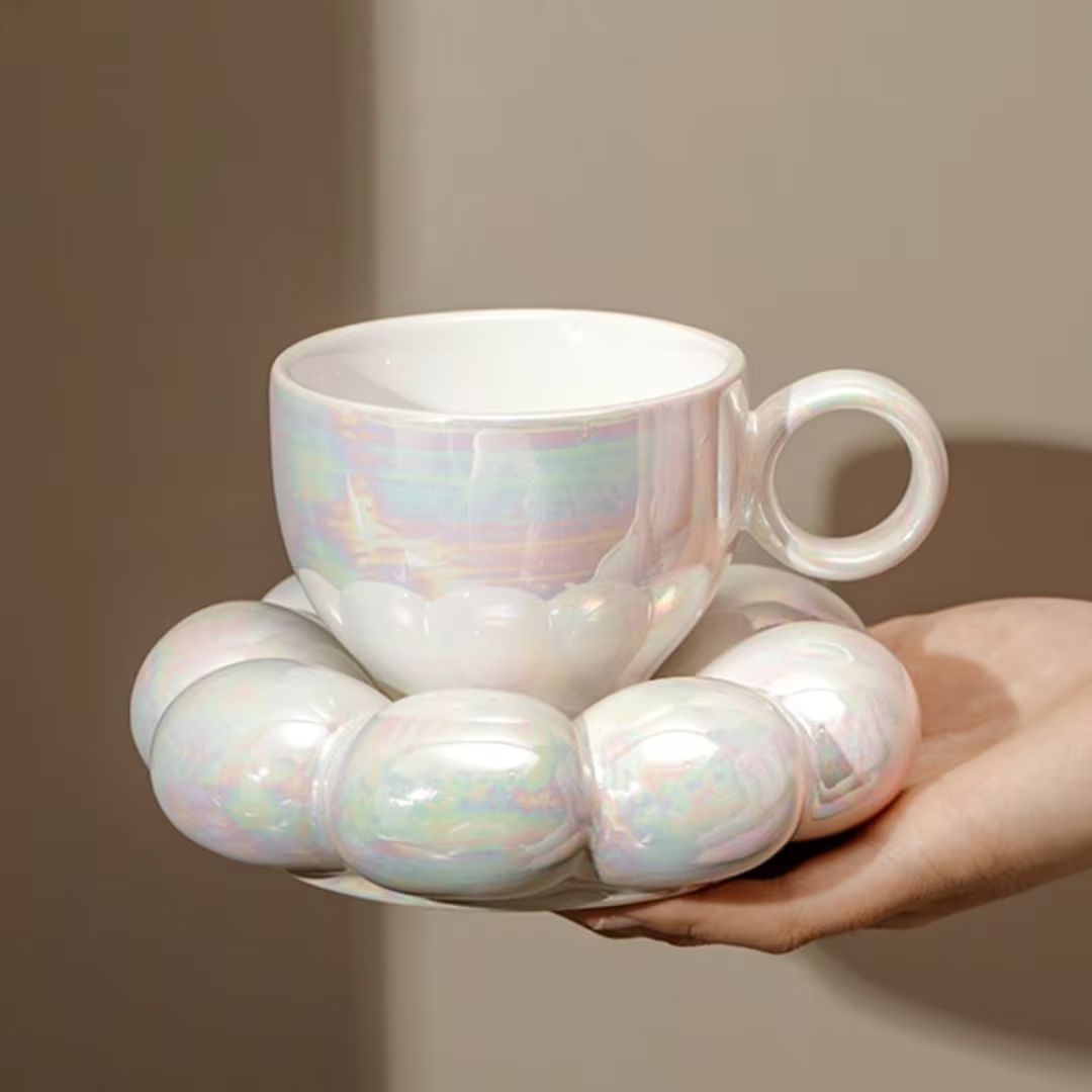 Sunflower Mug - Iridescent Mug, Cloud Cup, Trendy Mug, Coffee Mug, Flower Mug, Ceramic Mug Set, C... | Etsy (UK)