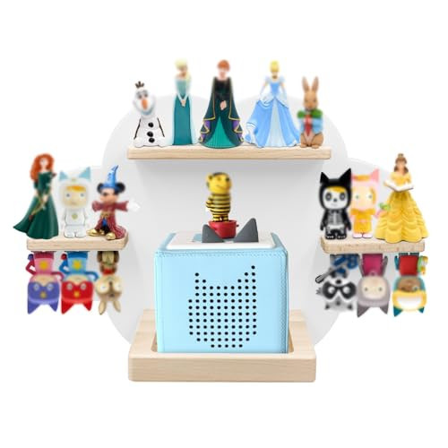 Taladad for TonieBox 2/1 and Tonie Shelf Cloud,Tonies Storage for 12-20 Tonie Figures Characters Magnetic Wall Shelf for Tonies Toniebox 2, Charging Station (White) | Amazon (US)