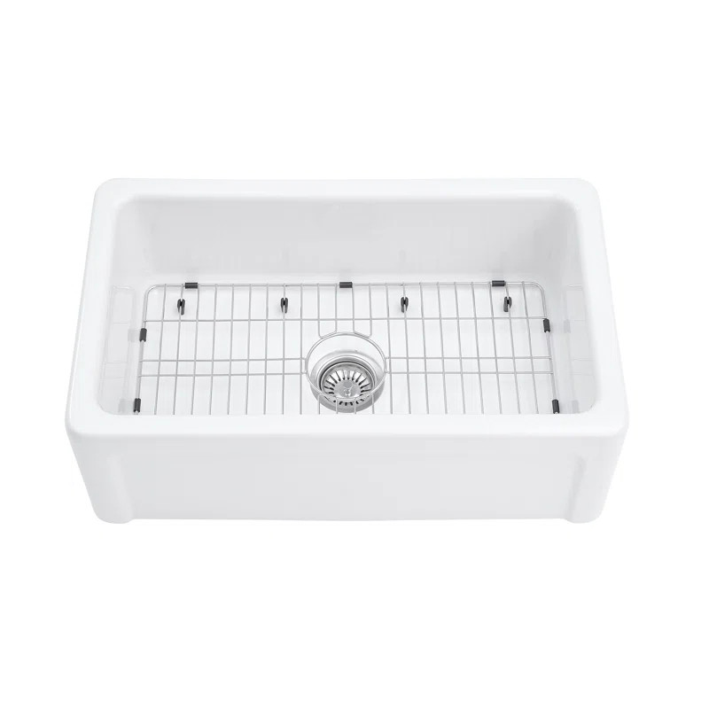 Ellai 18'' W Single Bowl Fireclay Farmhouse Kitchen Sink | Wayfair North America