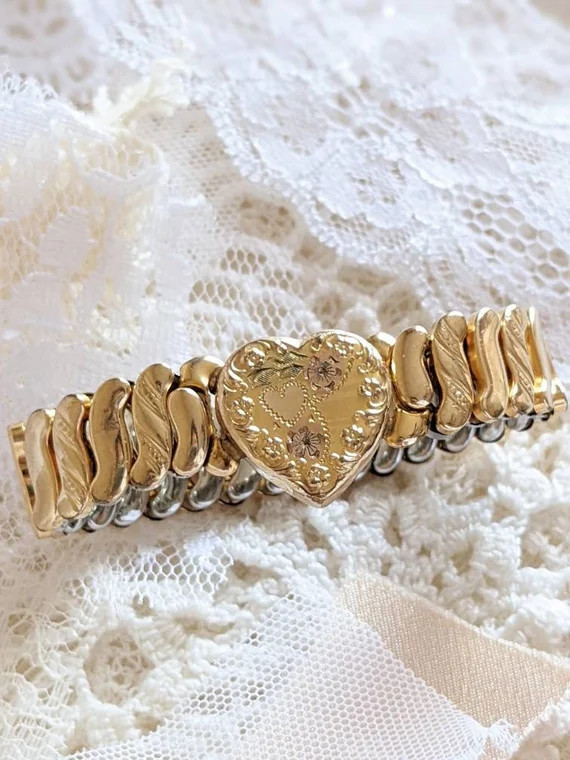 Antique Sweetheart Expansion Bracelet - Etsy | Etsy (US)