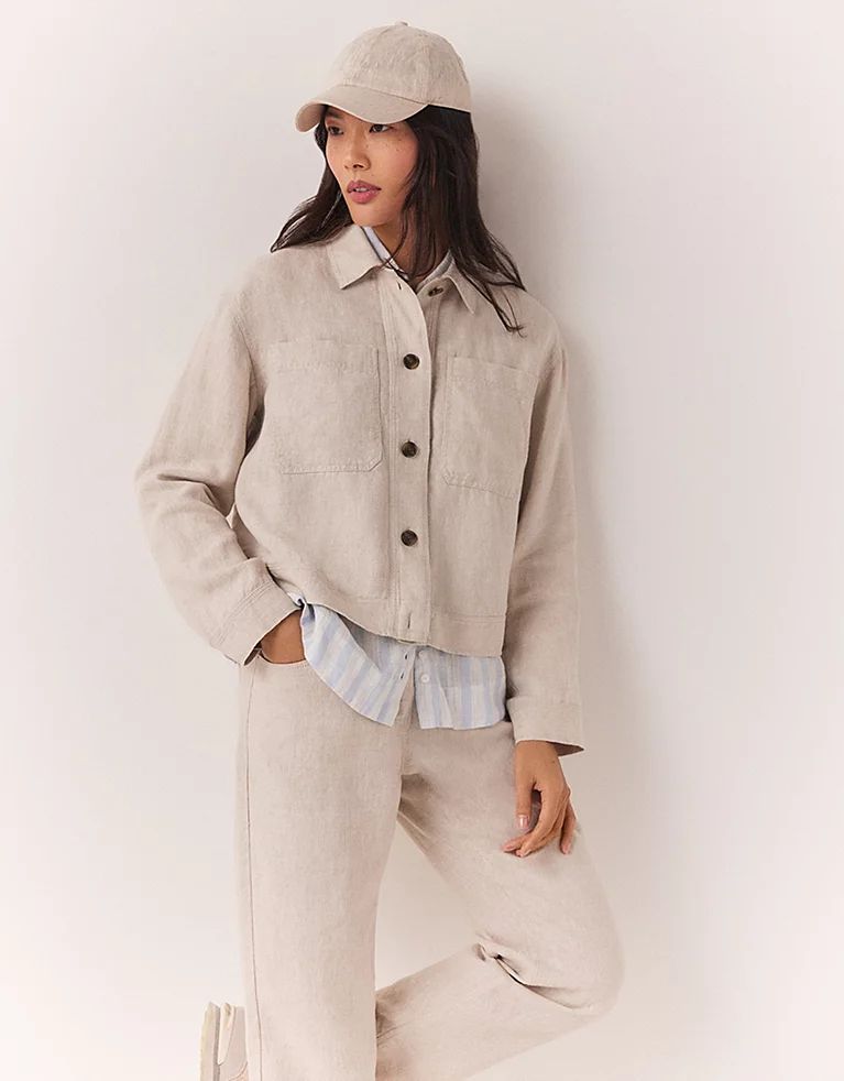 Button Through Linen Jacket | The White Company (UK)