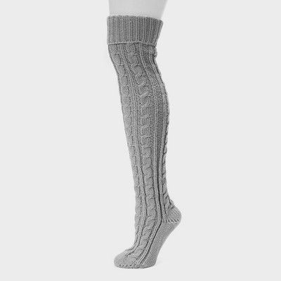 Muk Luks Women's Cable Knit Over the Knee Socks - One Size | Target