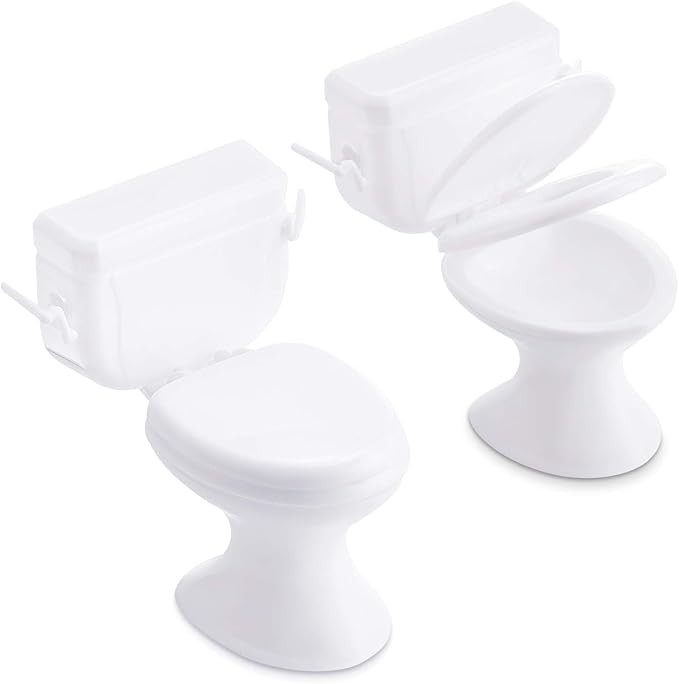 Skylety 2 Pieces Mini Toilet Seat Dollhouse Furniture Miniature Classic Bathroom Toilet Tiny Cake... | Amazon (US)
