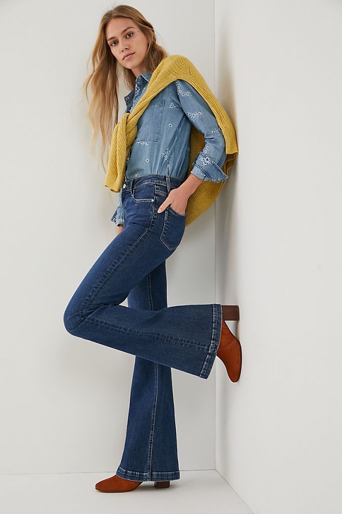 Paige Genevieve High-Rise Bootcut Jeans | Anthropologie (US)