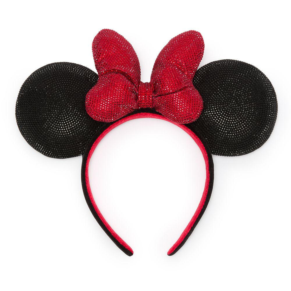 Minnie Mouse Sequined Ear Headband – Black and Red | Disney Store